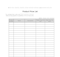 product price list product price list